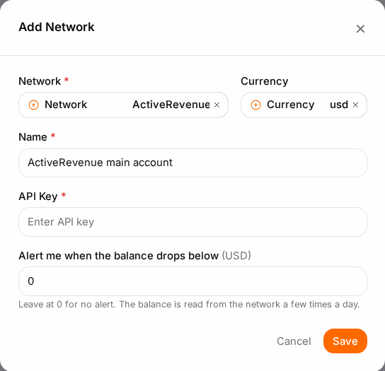 Connecting your account at a traffic network