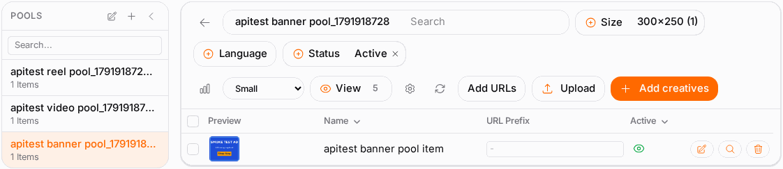 The pool with its creatives.