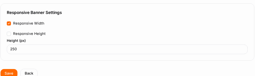 A responsive width with a fixed height fits most layouts.