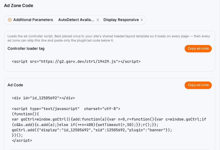 Add the responsive parameters, then copy the code again.